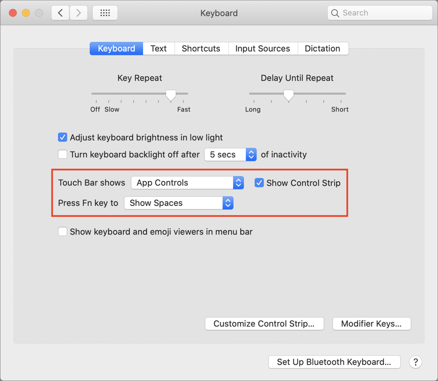 key for screenshot touchbar mac shortcut